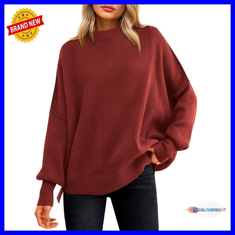 Oversized Batwing Sweater Knit Pullover Chic Minimal Casual Long Sleeve